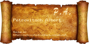 Petrovitsch Albert névjegykártya